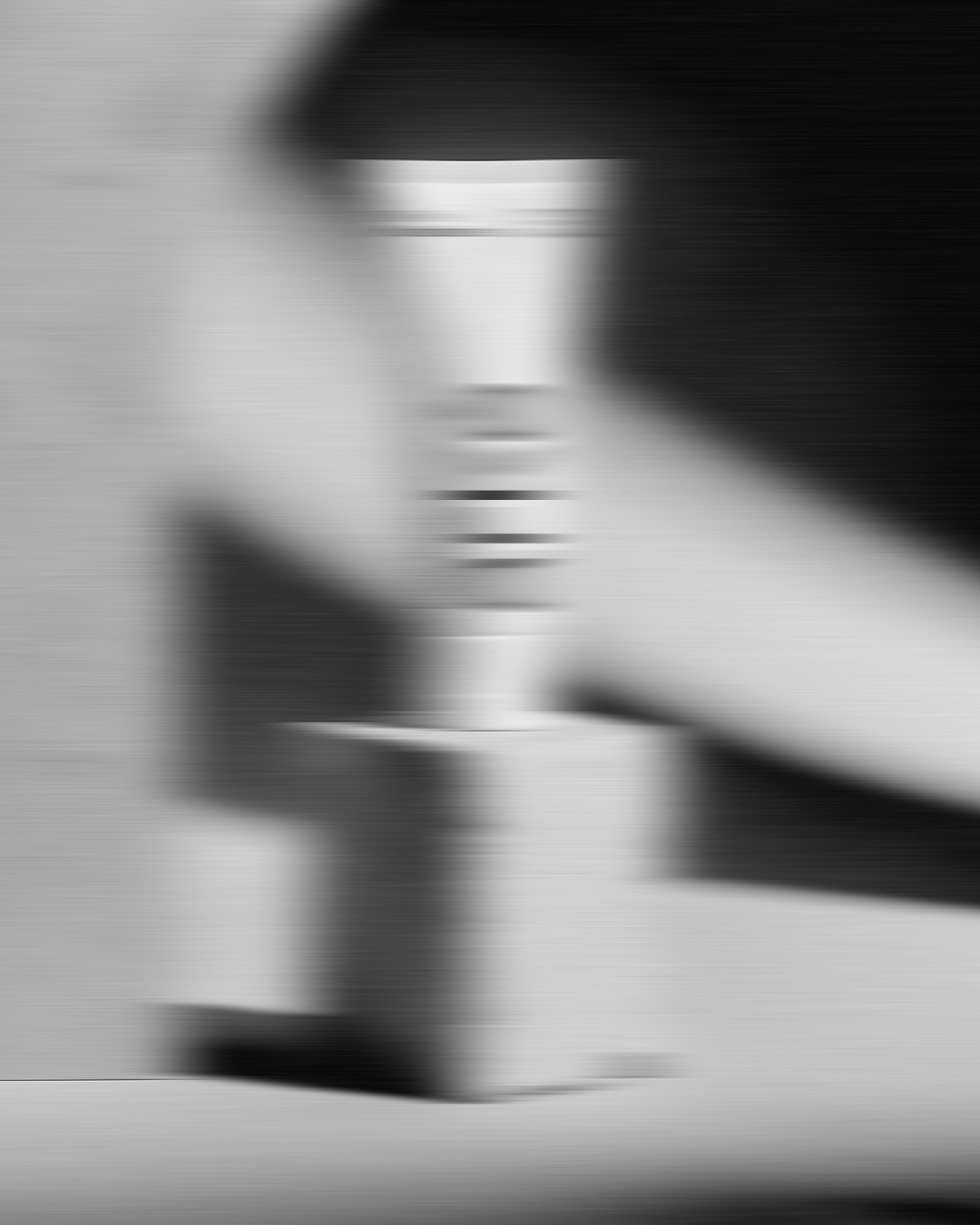 Blurred black and white photo of arke product