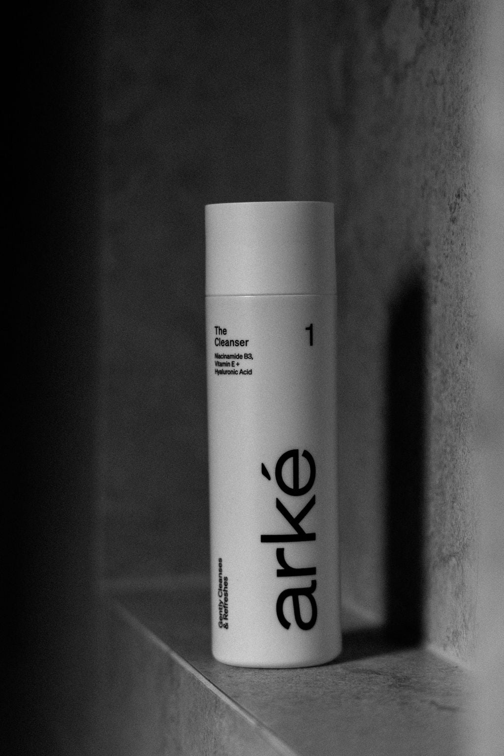 arke cleanser on small ledge